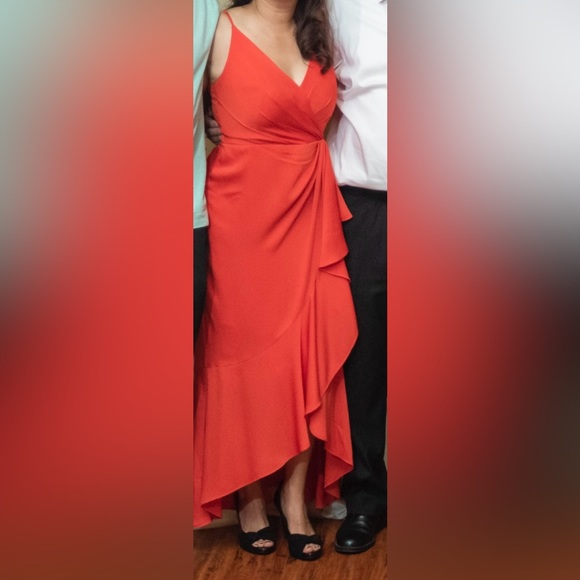 Coral Red BCBGMaxazria Dress-Size 8 - Picture 2 of 3